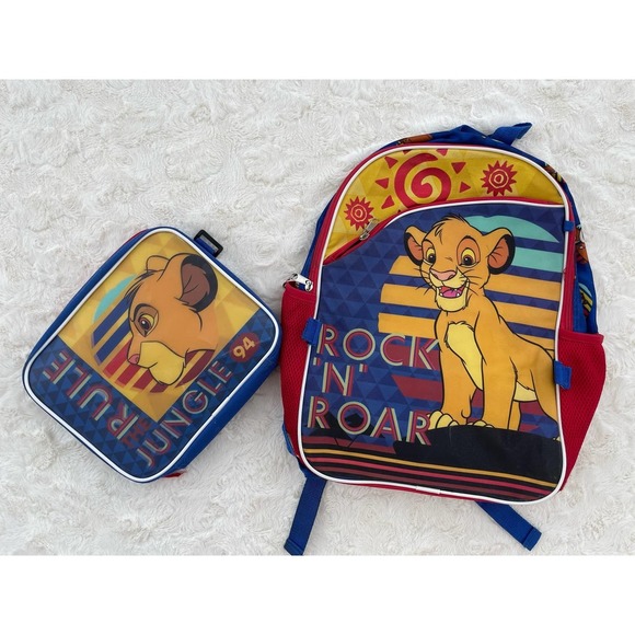 Disney Lion King Simba backpack and lunchbox - Picture 1 of 5